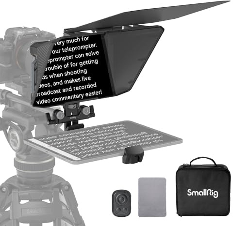 SMALLRIG Teleprompter für iPad für Android-Tablets bis zu 11 Zoll, Nicht für Smartphones, kleine GoGo-APP unterstützt PDF Picture Word TXT, muss mit 15 mm LWS Grundplatte für spiegellose DSLR – 3646B