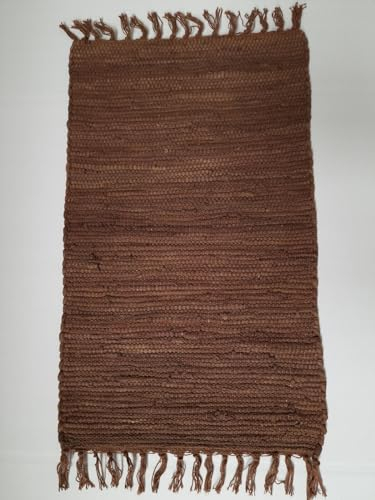 Kottig Fleckerlteppich Handweb Fleckerl Teppich Garmisch Uni 9 Farben 40x60 cm Flicken Teppich (Braun Neu)