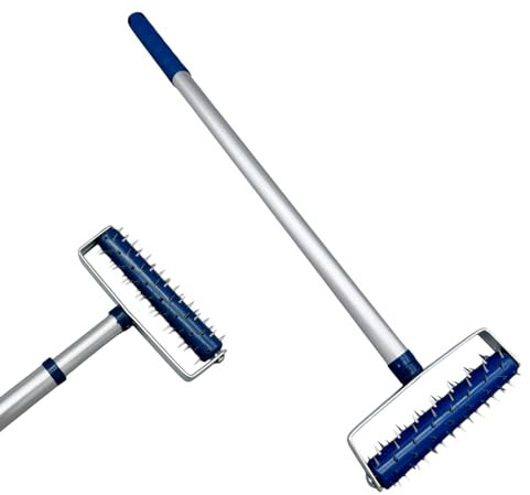 Profesius Tapetenigel Stachelwalze Nagelwalze Igelwalze Tapeten Entferner Perforierer - mit ausziehbarem Teleskopstiel - zum Entfernen von Wandbelägen wie Tapeten