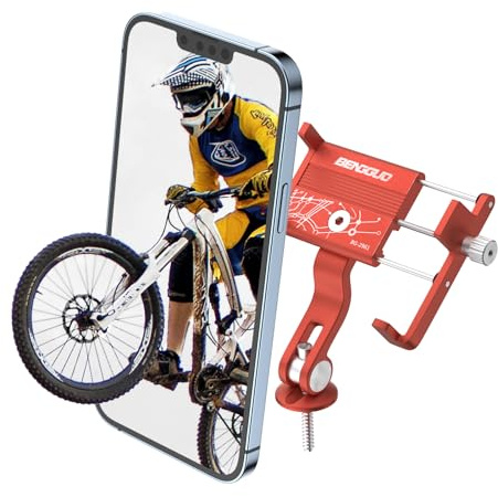 Supporto per telefono cellulare da moto, supporto rimovibile per telefono cellulare da manubrio della bicicletta, supporto per telefono cellulare da bicicletta in alluminio per tutti gli smartphone.