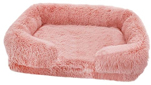 Camas para mascotas, cama flufy para perros, de gato calmante | Sofá cama ortopédica para mascotas con funda extraíble lavable, cómoda parte inferior antideslizante para perros medianos,