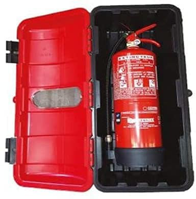 FERRETELIX ABC Extincteur à poudre haute efficacité 6 kg avec support de montage + armoire PVC pour extincteur 6 kg ABC pour extérieur G
