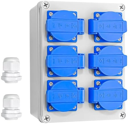 Coffret Electrique, Répartiteur de Courant Mural,Coffret de Chantier,Distributeur D'alimentation Mural à 6 Interfaces,Distributeur de Courant de Chantier, Répartiteur Mural pour intérieur/extérieur