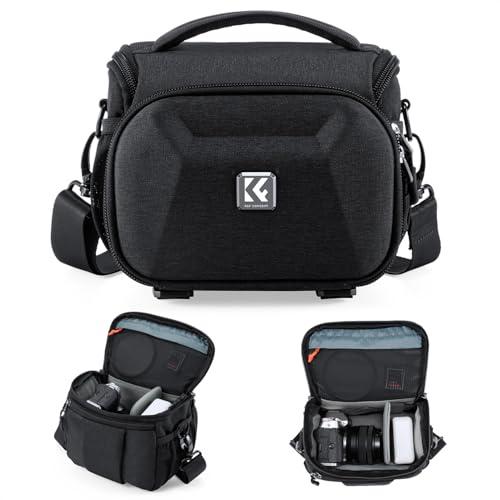 K&F CONCEPT Kameratasche Camera Bag Spiegelreflex für DSLR/SLR,Fotografie und Alltags Fototasche, Fotorucksack Klein，KameraUmhängetasche mit Stativhalterung, Mittel (M)