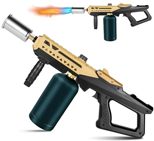 Potente pistola de soplete de propano, lanzallamas ajustable con diseño desmontable para barbacoa, sellado de filete, hoguera y encendedor de carbón, kit de antorcha de cocina (bombona de propano no