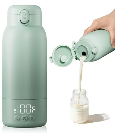 Portable Baby Bottle Maker for Travel - Dual Heating Modes for Breast Milk & Water, Rapid Formula Heating, Long Battery, 500ml Large Capacity, Long-Lasting Keep Warm Function for Night Feeds