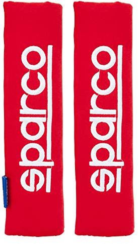 Sparco SPC1204RD Seat Belt Padding Protector Car Travel, 2 Units, Rosso , Red