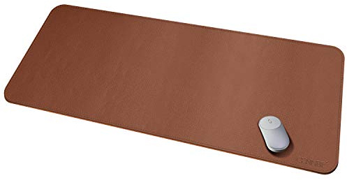 CENNBIE Leather Desk Mat,130X60cm Extra Large Desk Pad Blotter Protector, Extended Non-Slip Mouse Pad, Waterproof PU Leather Desk Mat on top of desks Large for Office and Home (Brown)