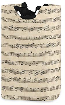 Mnsruu Panier à Linge Pliable avec poignée Motif Notes de Musique
