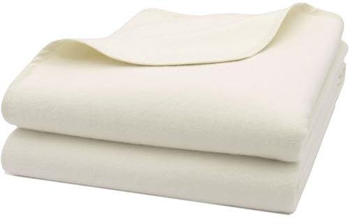 ZOLLNER Uppsättning av 2 flyttfiltar, målarfilt, 100 % bomull, 140 x 200 cm, råvit