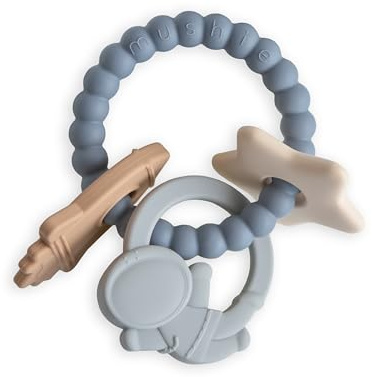 mushie Silicone Space Teething Ring Toy