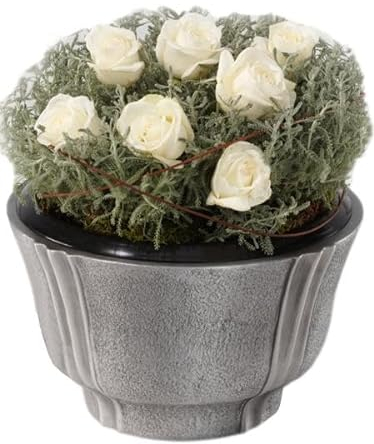 Grabschale aus Aluminium-grau- Diese hochwertige Pflanzschale, Blumenschale ist EIN Blickfang für das Friedhof Grab !