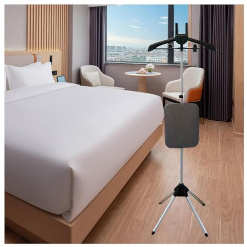 Vertikal Teleskopisk Strykbräda Stående/sittande 2 Järn Strykbord Höjdjusterbar 35,4-63”Aluminium + Plast 4 Stabiliseringsfötter Enkel Installation