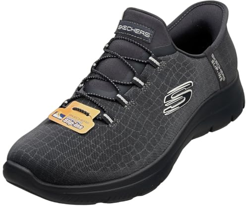 Skechers Women's Summits Classy Night Slip-in Trainers, Dark Navy Mesh/Silver Trim, 4.5 UK