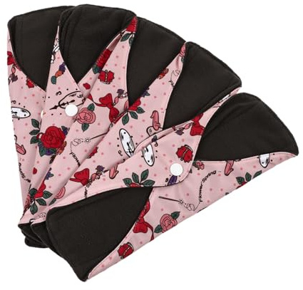 Toalla Menstrual Lavable 5 Piezas de Bambú Carbón Reutilizable