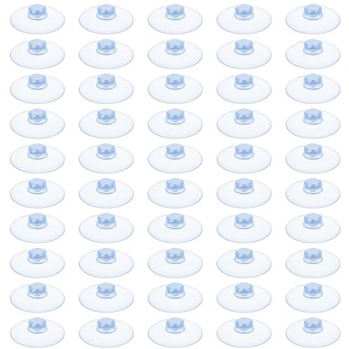 HJZHII 20mm Saugnäpfe, 50 Stück Klare Gummisauger für Glastisch Mini-Saugnäpfe Ohne Haken Starke Haftung Klare Saugnapf-Pads für Fenster Autoglas Badezimmer Wand Tür Dekoration Hängend