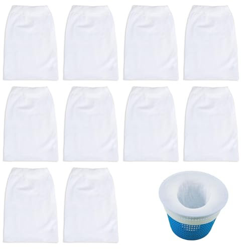 10Pièces Filtre Skimmer Piscine,Panier de Bassin Sol Bache Epuisette Filet Couvercle Filtrante,Anti Sable Filtrantes Joint Tapis Liner Net Skim Chlore Prefiltre,pour Aquarium Pool Exterieur Fontaine