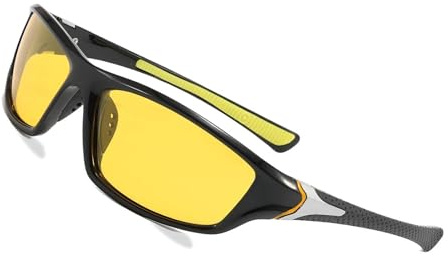 Zynqo Night Driving Glasses, Anti Glare UV400 Protection Polarised Headlight Glasses for Men Women Night Vision Drivings Glasse Glare Reducing for Nighttime Driving for Golf Cycling Running