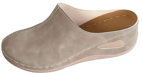 Ciabatte da donna con tacco a blocco, sandali estivi da esterno chiusi, sandali con zeppa, suola morbida, scarpe da spiaggia