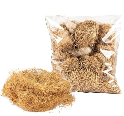 SurPse Premium Bird Nesting Material - Birds Nest for Wild Birds, Natural Coconut Fiber Blend, Canary Nest Supplies - Soft Bedding for Budgies, Finches & More