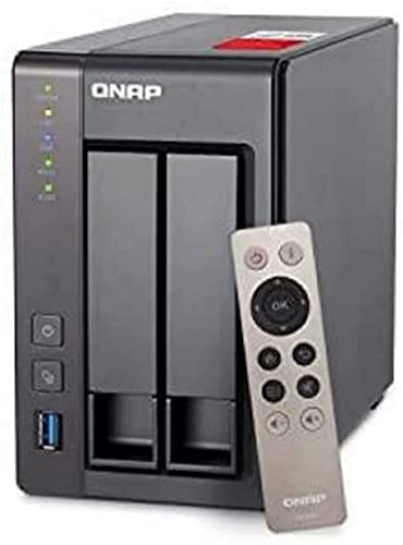 QNAP TS-251+ - Dispositivo de Almacenamiento en Red NAS (Intel Celeron, 8 GB RAM, 2 x USB 3.0, SATA II/III, Gigabit), Negro