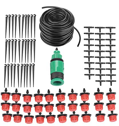 Bewässerung Kit DIY Bewässerungssystem Garten Micro Drip Bewässerung Kit Automatische Mikro Bewaesserungssystem Perlschlauch Pflanzen(25m)