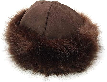 TININNA Wildleder & Faux Pelzmütze Damen Kosaken Russische Mütze Winter Hut Fellmütze Wintermütze