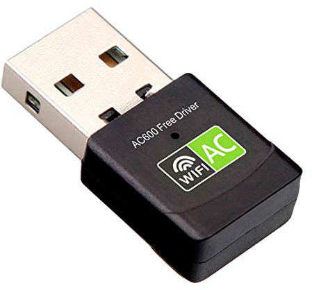 Adaptador Antena WiFi USB - Mini Receptor Dual Band 2.4G/5GHz AC 600Mbps, Antena WiFi para PC Sobremesa, Portatil, Tablet - Realtek Soporta Windows Sin Drivers (Driver Free) Inivech