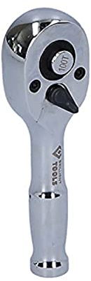 Brilliant - Carraca reversible mini de 1/4 con mango metálico, 100 dientes