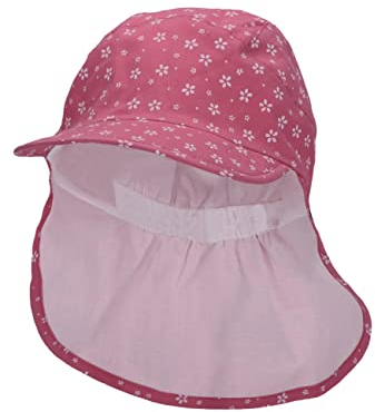 Sterntaler Baby Mädchen Schirmmütze - Baby Mütze mit Nackenschutz und Schirm - Baumwolle - Rosa, 47