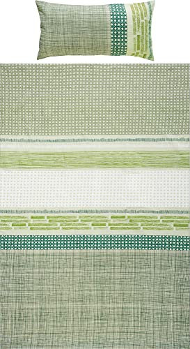 Erwin Müller Bettwäsche Seersucker grün Größe 1x 135x200 cm + 1x 40x80 cm