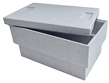 Climapor Transportbox Plus aus Styropor, grau - Volumen: 54,5 x 35 x 30 cm (32 Liter) - Wandstärke: 2 cm - 1 Box