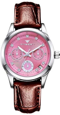 rorios Damen Elegant Armbanduhren Frauen Mechanische Uhr Minimalistisch Mode Uhr Automatik Edelstahl Uhr Leuchtend Analog Damenuhren Weiß B