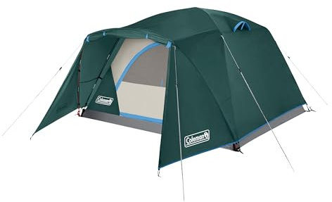 Coleman Skydome Tent with Full-Fly Weather Vestibule, Weatherproof 4/6 Person Tent Sets Up in 5 Minutes & Protects from Water, 20% More Headroom Than Traditional Shelters