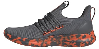 adidas Mens Lite Racer Adapt 7.0 Shoes, Grey/Semi Impact Orange/Grey, 6 UK