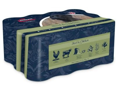 Chudleys Adult Complete Wet Dog Food Trays, Rich in Beef and Chicken with Tripe 12x 395g – Wet Dog Food for Adult Working Dogs