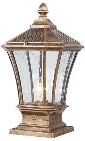 KUEYANB Luci Solari per Pali, Lampada A Colonna da Giardino Impermeabile per Esterni, Luce del Pilastro del Cancello di Casa, Lanterna Stigma della Villa nel Cortile, Apparecchi di Illuminazione