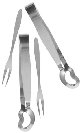 ULTECHNOVO 4piezas Vajilla de Caracol Tenedor para Caracoles y Pinzas para Servir Comida Acero Inoxidable para Servir Caracoles y Otros Mariscos Casa y Restaurantes