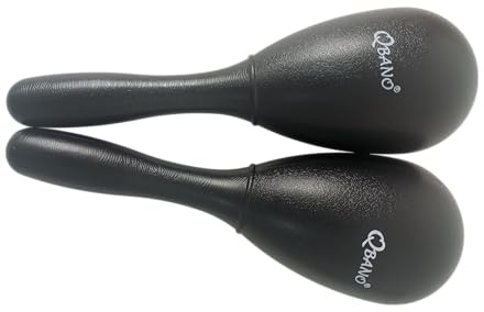 Black Maracas Deluxe Model, Rough Plastic, Imitation Leather and Imitation Wood Qbano.