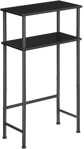 HOOBRO Tavolo Consolle Ingresso a 2 Ripiani, Tavolo da Divano Stretto con 2 Ripiani Aperti, 4 Piedini Regolabili, Struttura in Metallo, per Ingresso, Corridoio, Cucina, Soggiorno, Nero EBF40XG01