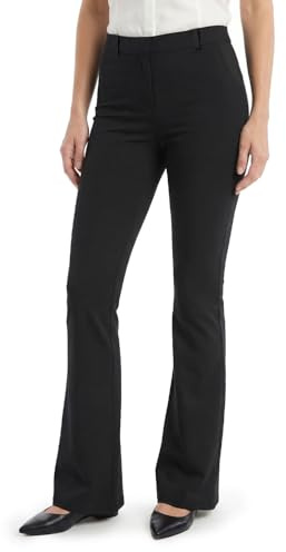 Zylioo Pantalones de vestir elásticos para mujer de 32 a 34 pulgadas, pantalones de trabajo ajustados y mini acampanados para negocios, oficina, uso casual