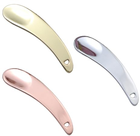 Lurrose Cucharas para Crema de Ojos de Aleación de Zinc, Juego de 3 Piezas (dorado, Plateado, Rosa Dorado), Cucharas Cosméticas para Mascarilla Facial y Maquillaje, Accesorio Portátil