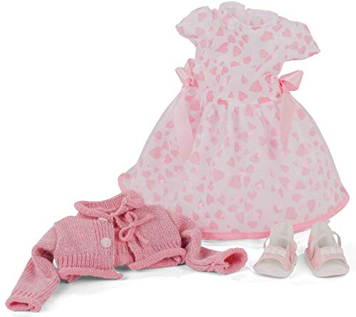 Götz 3403169 Kombination Pink Love - Puppenbekleidung Gr. XL - 4-teiliges Bekleidungs- und Zubehörset für Stehpuppen 45-50 cm