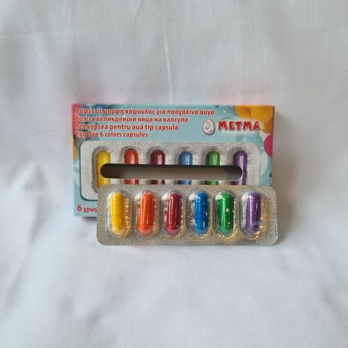 6 Capsules Pearl Dye Paint for Decorating Painting Colourful Art Easter Egg Eggs - Red,Green, Orange, Blue, Yellow, Purple Brilliant Colours
