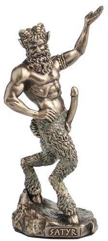 Veronese Design 4 Inch Satyr The Greek God of Nature and Indulgence Polystone Hand Painted Bronze Finish Miniature Figurine