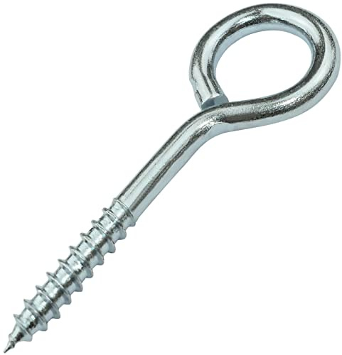 AERZETIX - C57936 - Set med 25 krokar för skruvning Ø4x30mm - stängda självgängande takskruvar - ögonskruvar - i stål - silverfärg