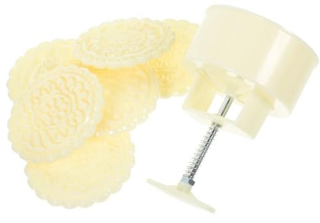 VINTORKY 1 Satz Keksform wiederverwendbare grillschalen schokoladenform pralinen form Mooncake-Cutter-Stempel Mondkuchen-DIY-Formen runden Werkzeug Keksmaschine sterben 3d Presse Plastik