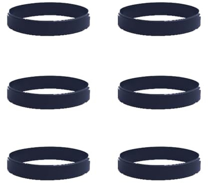 MEIYITIANNVSHEN 6 Pack Black Silicone Wristbands - Rubber Bands - Sports Accessories for Women, Men & Teens