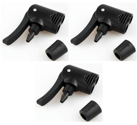 3 Pcs Black Pump Adapter Valve, Bike Pump, 3 in 1 Replacement Dual Head Air Pump Adapter Valve Bicycle Bike Cycle Tyre Tube Pump Adapter Bike Floor Pumps