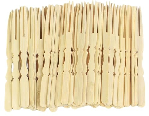100 forchette per patatine, forchette in legno, posate in legno, posate per feste, patatine fritte, forchette, stoviglie per feste, compleanni, campeggio e picnic